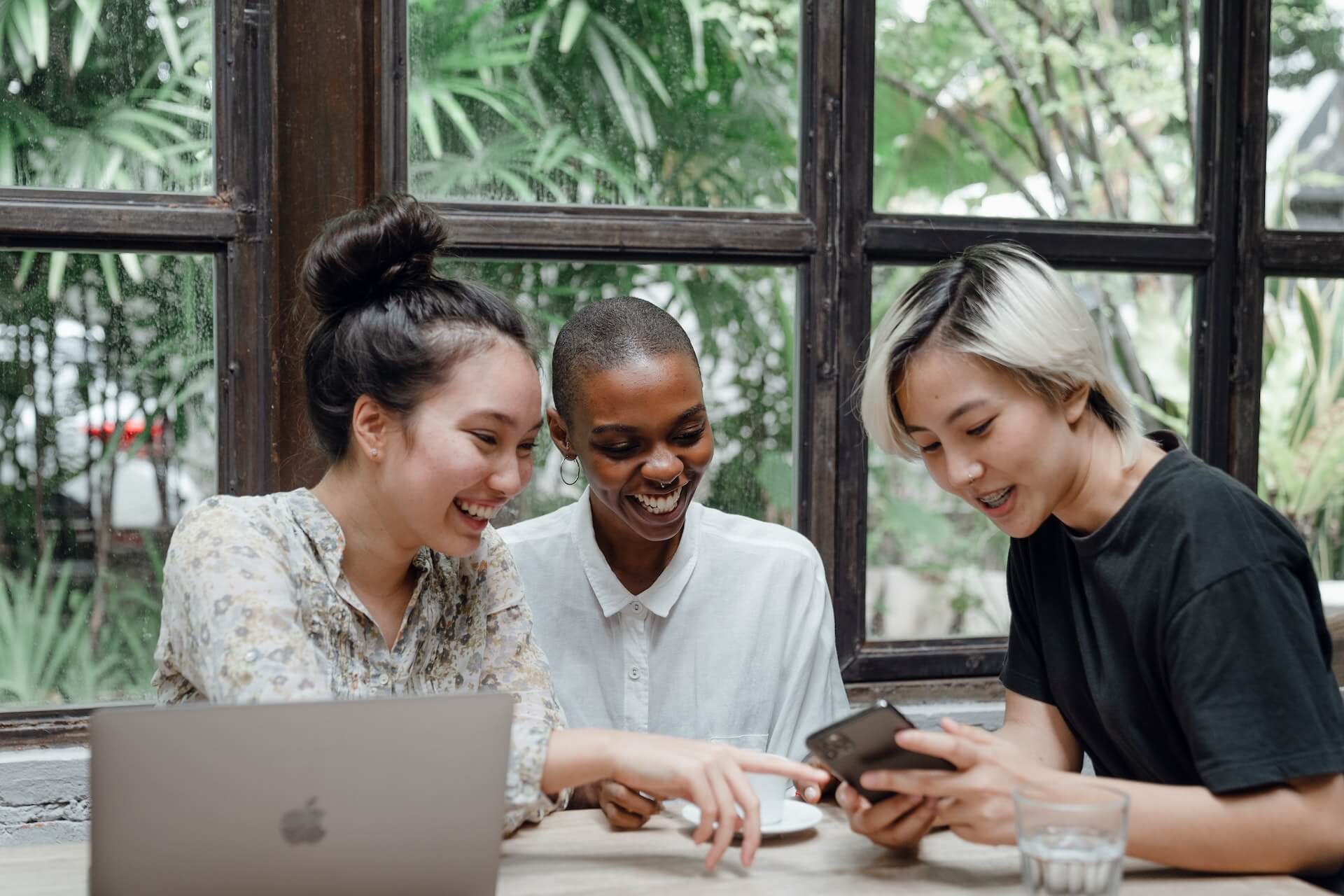 group of friends speaking English