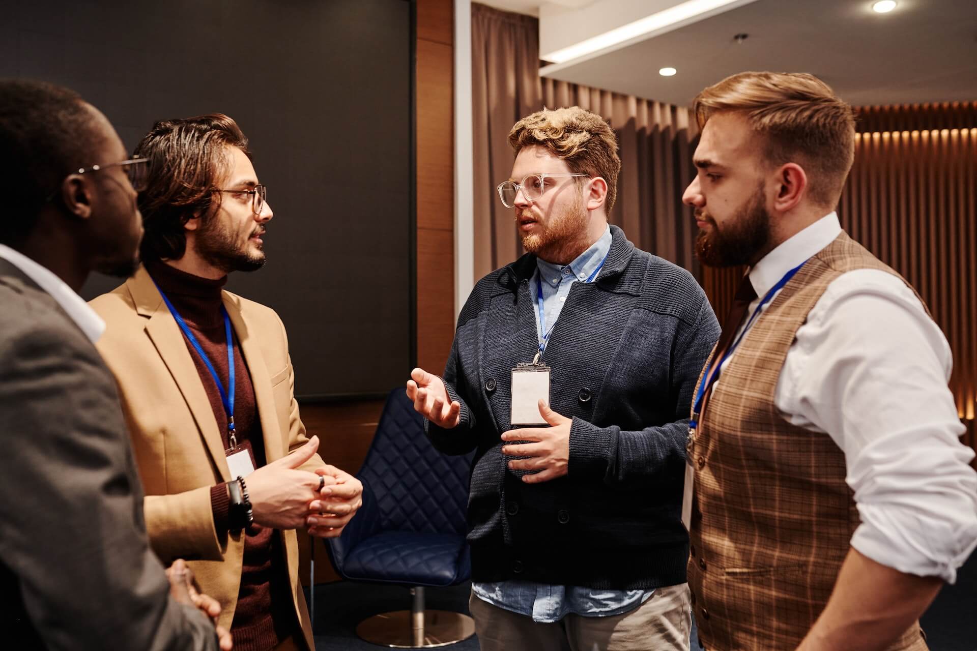group of people talking
