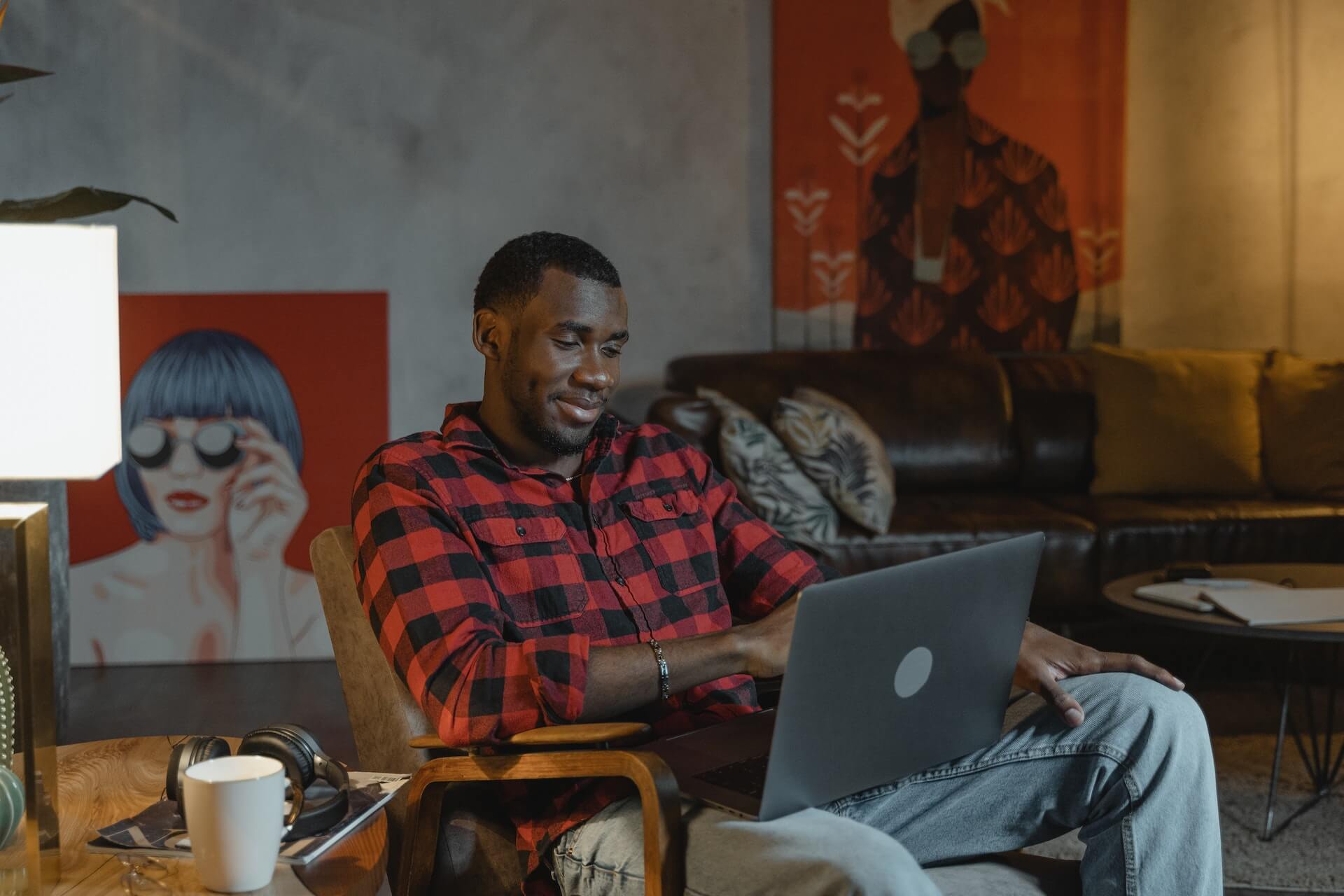 person attending online meetings
