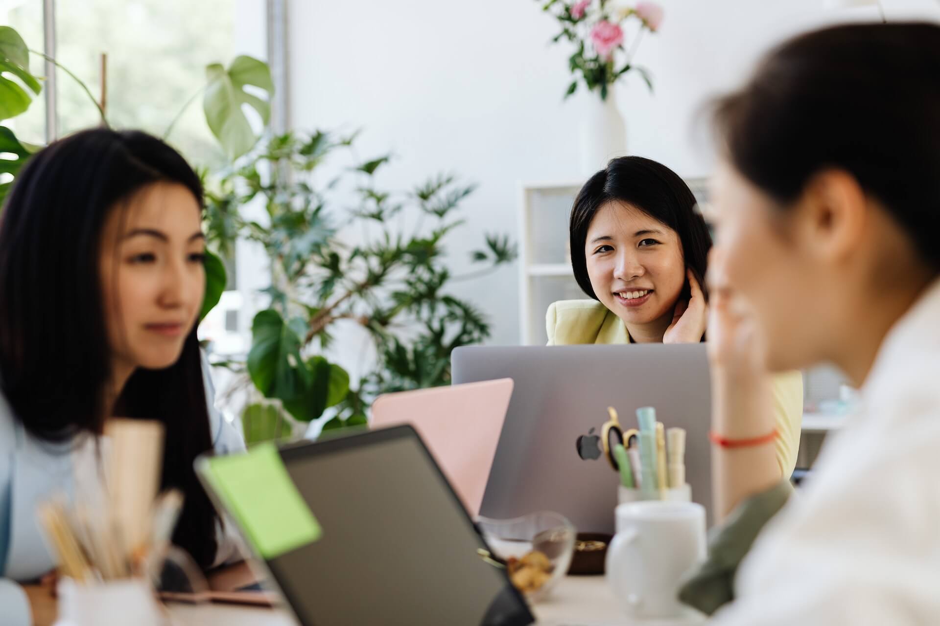 chatting in the office