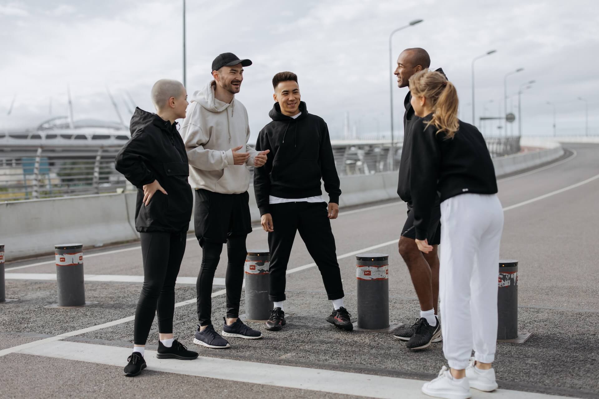 friends talking on the street