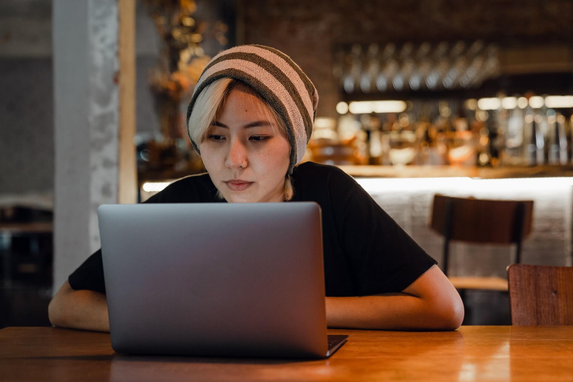 young woman watching videos online