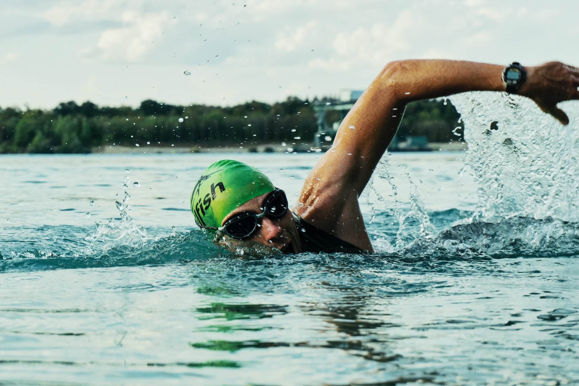 Athlete swimming